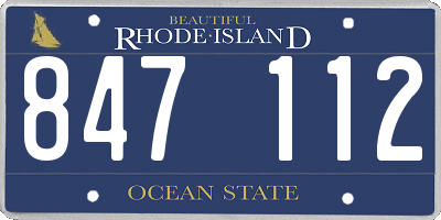 RI license plate 847112