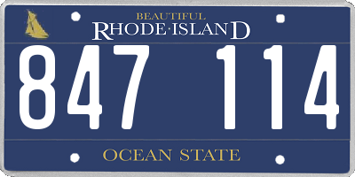 RI license plate 847114