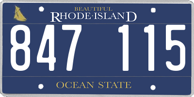 RI license plate 847115