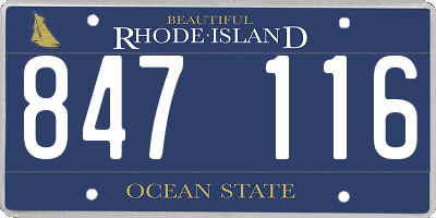 RI license plate 847116