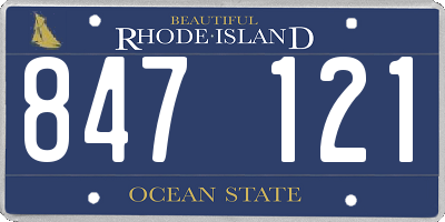 RI license plate 847121