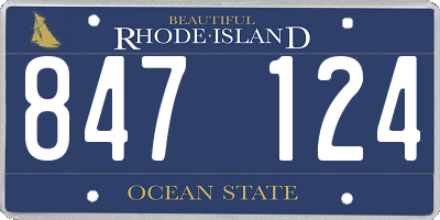RI license plate 847124