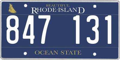 RI license plate 847131