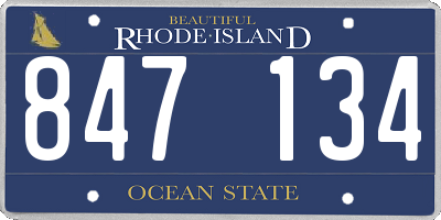 RI license plate 847134