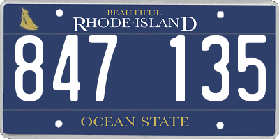 RI license plate 847135