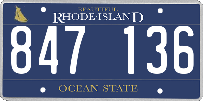 RI license plate 847136