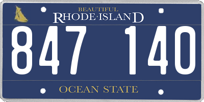 RI license plate 847140