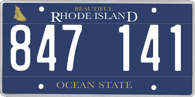 RI license plate 847141