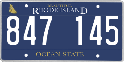 RI license plate 847145