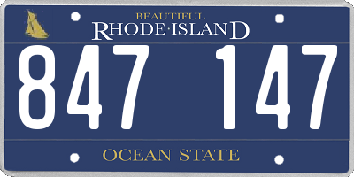 RI license plate 847147