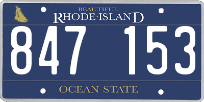 RI license plate 847153