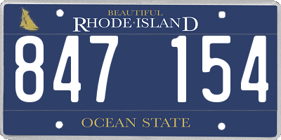 RI license plate 847154