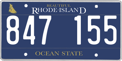 RI license plate 847155