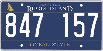 RI license plate 847157
