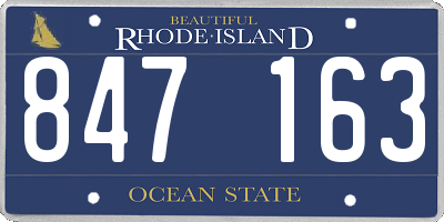 RI license plate 847163