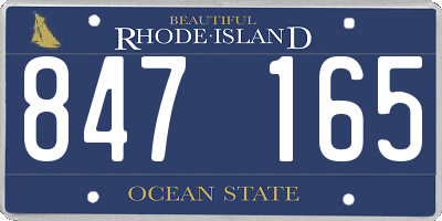 RI license plate 847165
