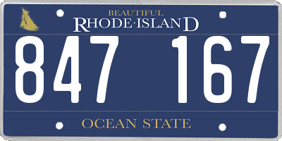 RI license plate 847167