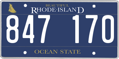 RI license plate 847170
