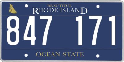 RI license plate 847171