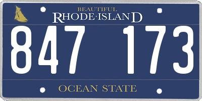 RI license plate 847173