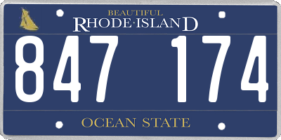 RI license plate 847174