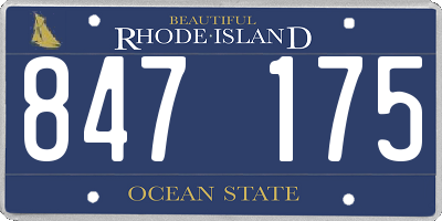 RI license plate 847175