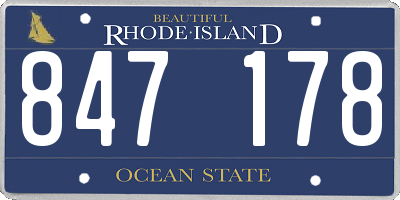 RI license plate 847178