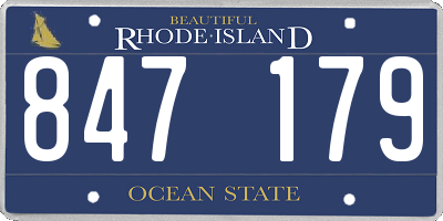 RI license plate 847179