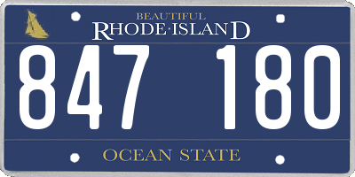 RI license plate 847180