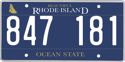 RI license plate 847181