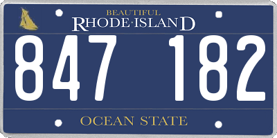 RI license plate 847182