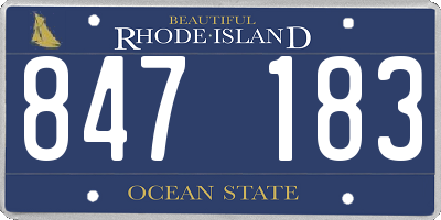 RI license plate 847183