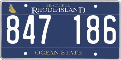 RI license plate 847186