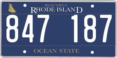 RI license plate 847187