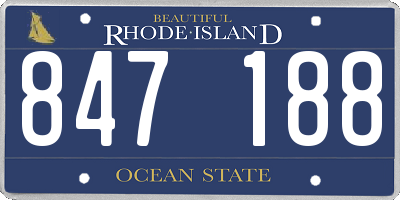RI license plate 847188