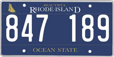RI license plate 847189