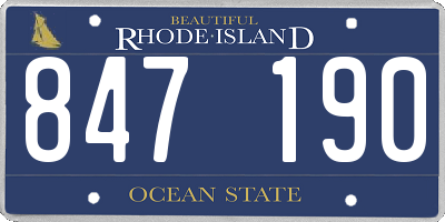 RI license plate 847190
