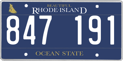 RI license plate 847191
