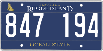 RI license plate 847194
