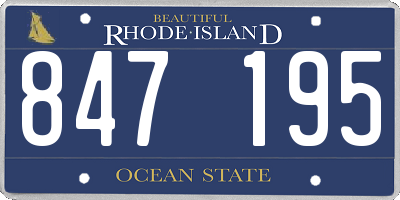 RI license plate 847195