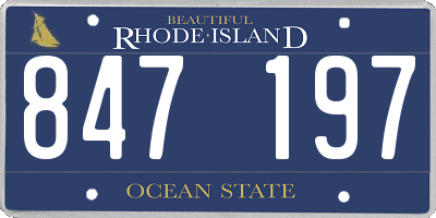 RI license plate 847197