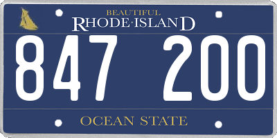 RI license plate 847200