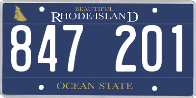 RI license plate 847201