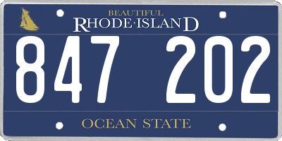 RI license plate 847202