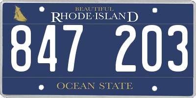 RI license plate 847203