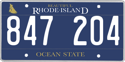 RI license plate 847204