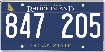 RI license plate 847205
