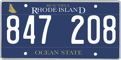 RI license plate 847208