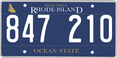 RI license plate 847210
