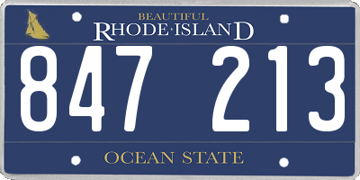 RI license plate 847213